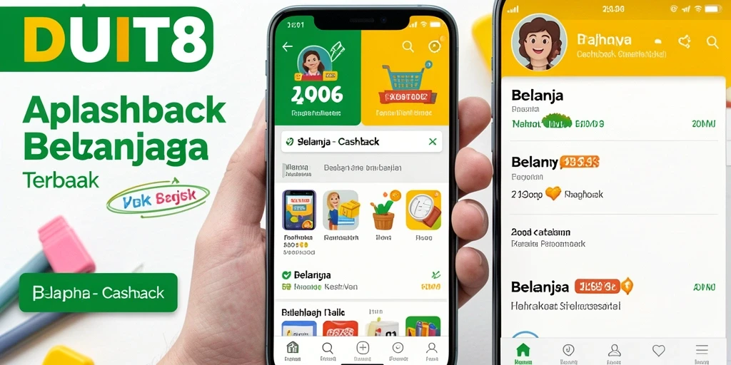 Antarmuka pengguna DUIT8 dengan penawaran cashback menarik.