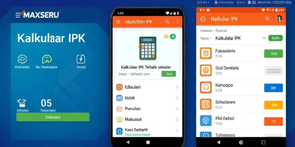 Tampilan antarmuka Kalkulator IPK MAXSERU yang user-friendly.