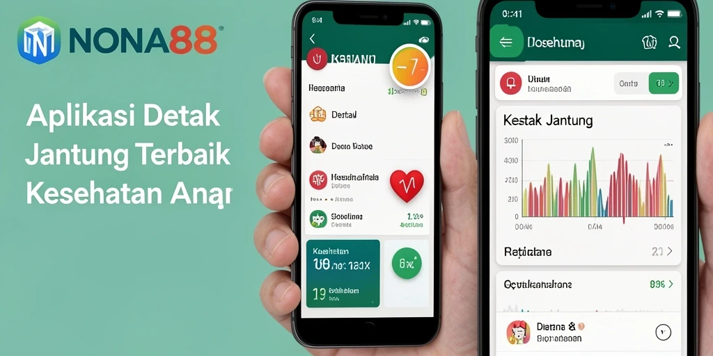Antarmuka utama NONA88 menampilkan grafik detak jantung yang menarik.