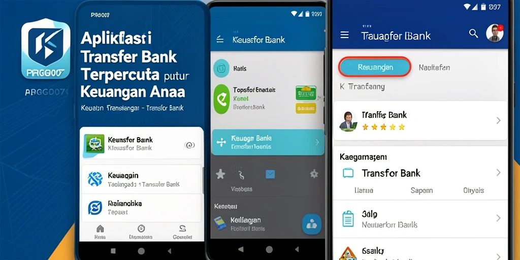 Tampilan antarmuka utama PRG007 untuk aplikasi Transfer Bank.