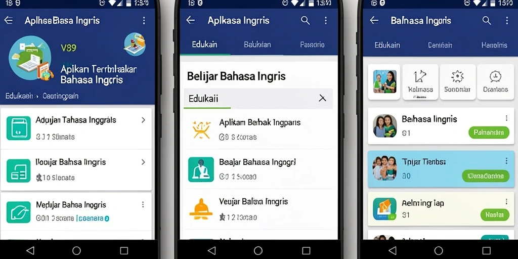 Antarmuka V89 untuk belajar Bahasa Inggris yang interaktif.