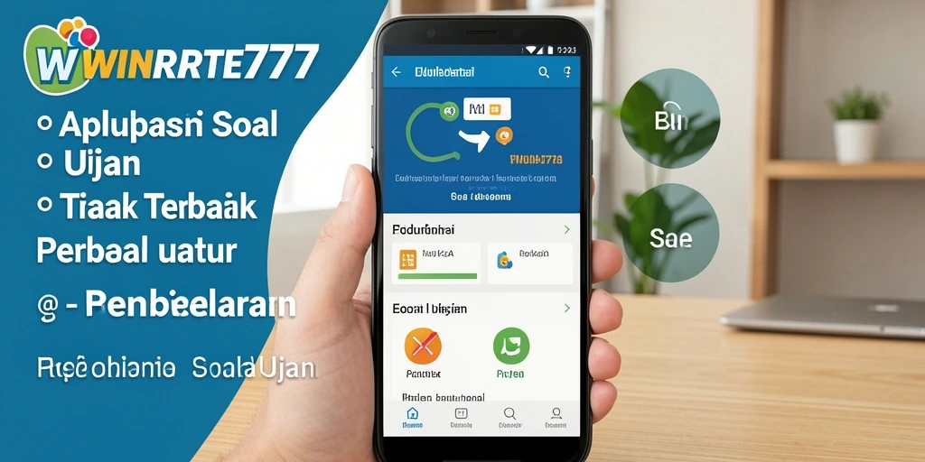 Antarmuka aplikasi WINRATE777 untuk latihan soal ujian.